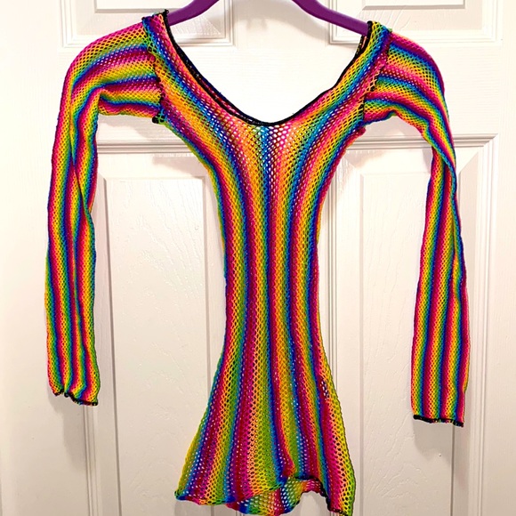 Other - Rainbow Fish Net Top SZ OS